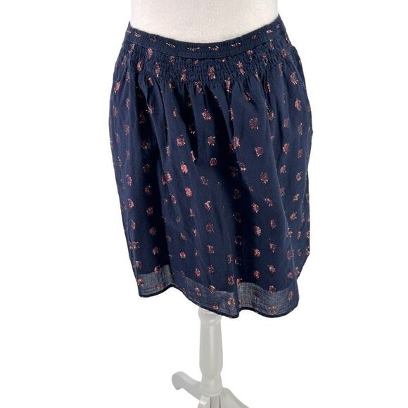 J. Crew 2-Piece Set Navy & Rose Gold Metallic Polka Dot Skirt & Top Sz M EUC - Picture 10 of 15